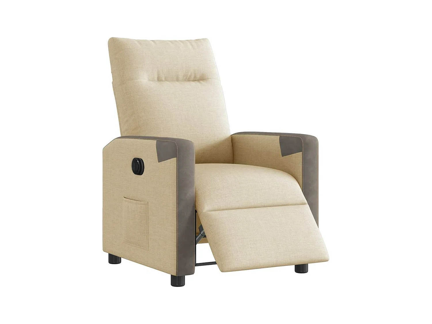 Fauteuil inclinable électrique Crème Tissu