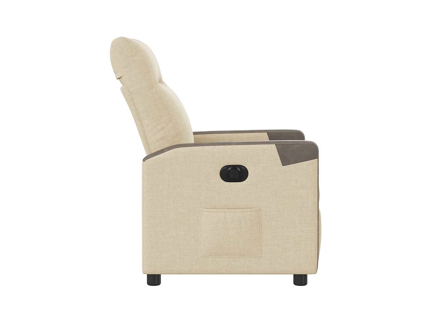 Fauteuil inclinable électrique Crème Tissu