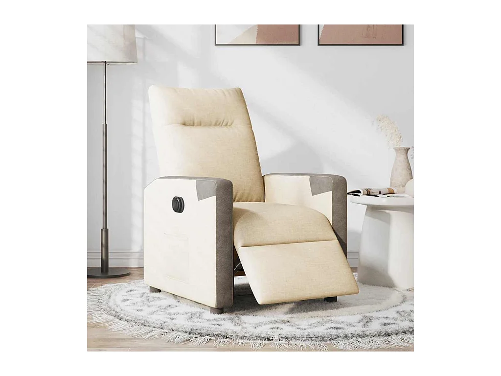 Fauteuil inclinable électrique Crème Tissu