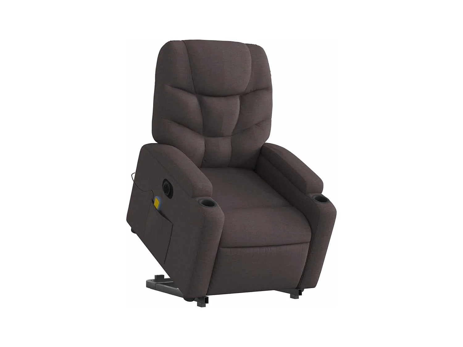 Fauteuil inclinable de massage électrique Marron foncé Tissu