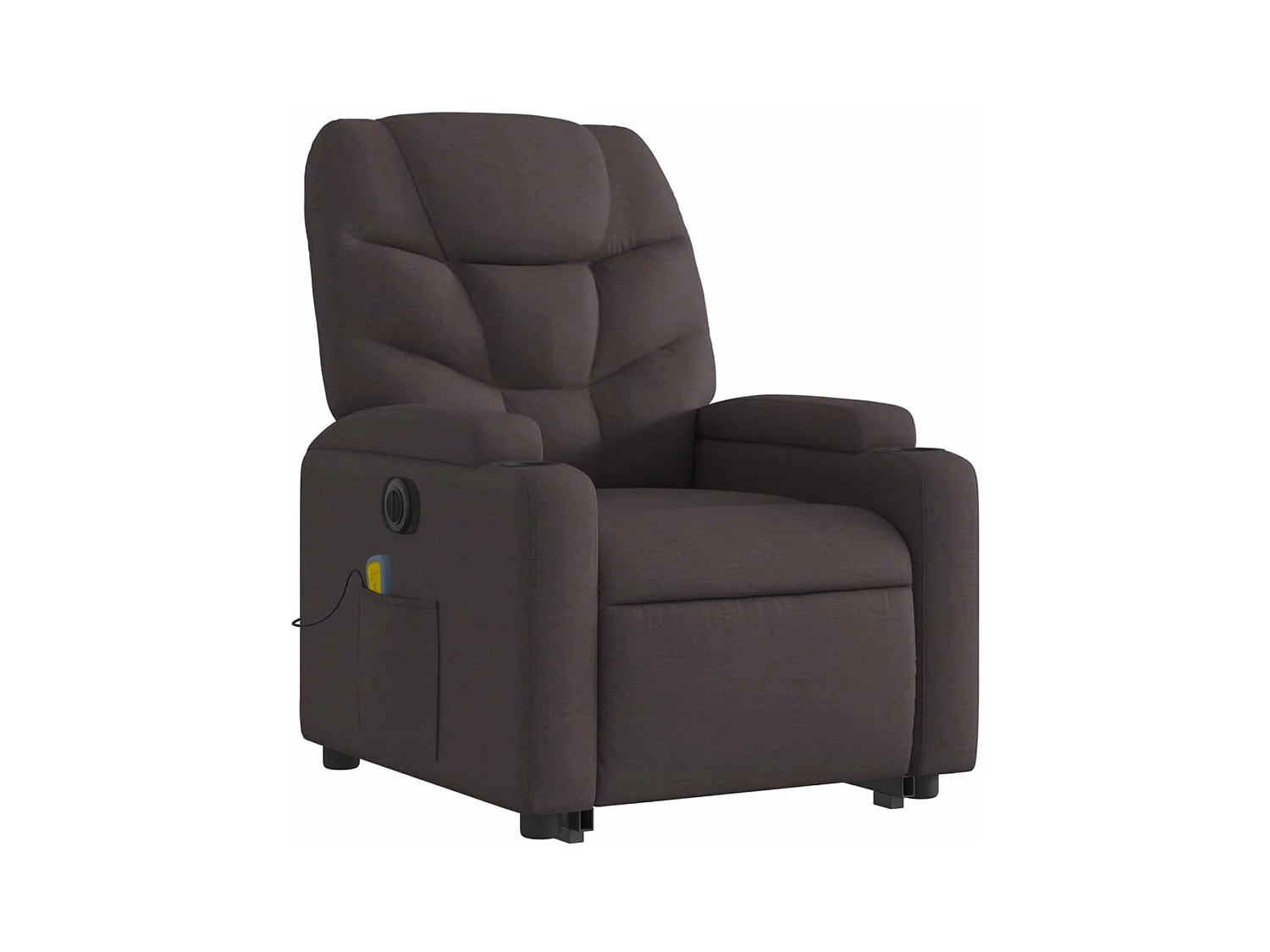 Fauteuil inclinable de massage électrique Marron foncé Tissu