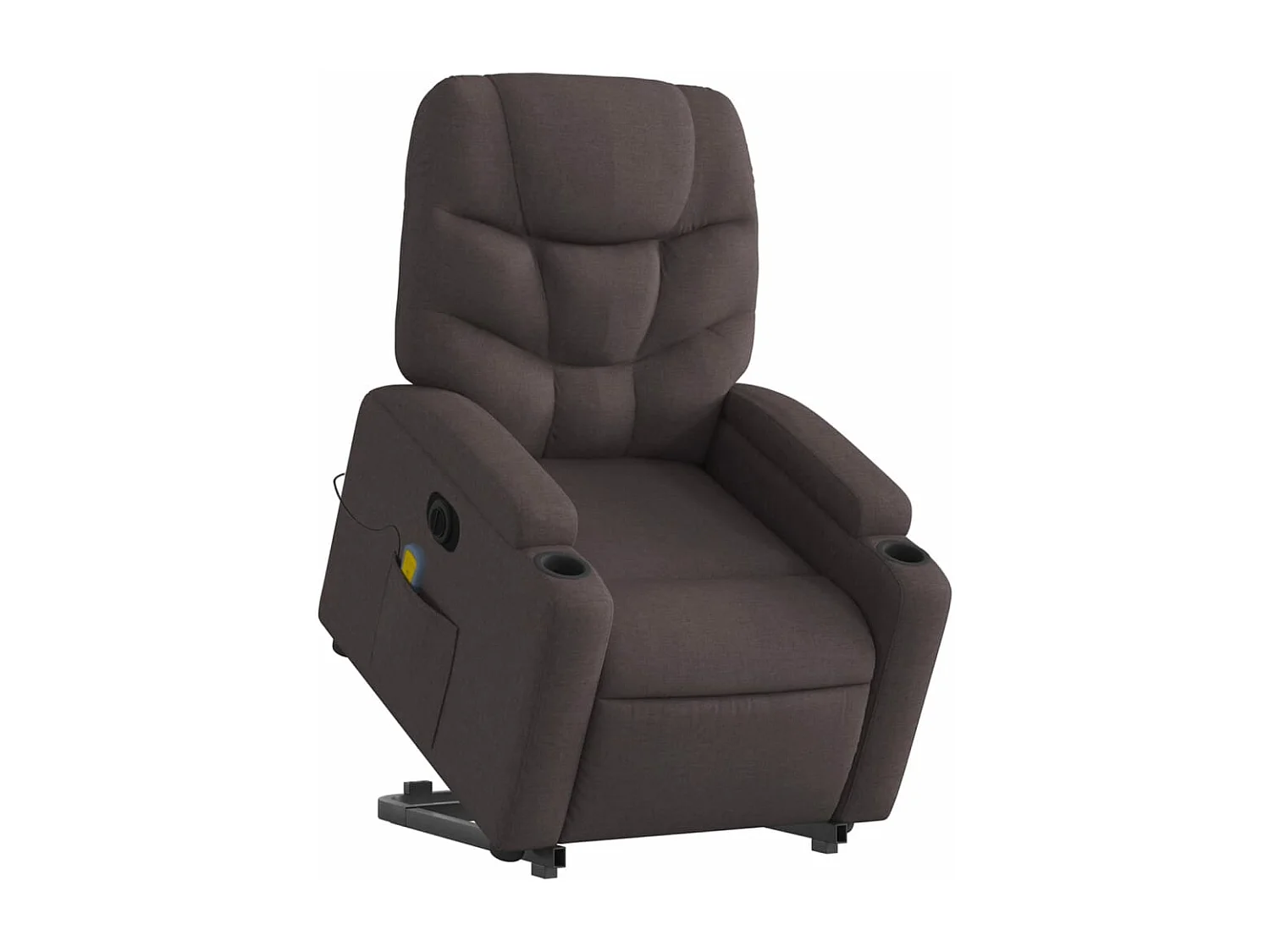 Fauteuil inclinable de massage électrique Marron foncé Tissu