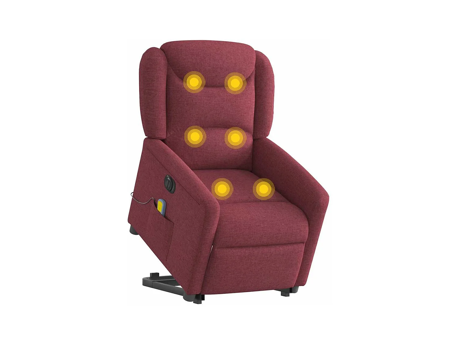 Fauteuil inclinable de massage électrique Rouge bordeaux Tissu