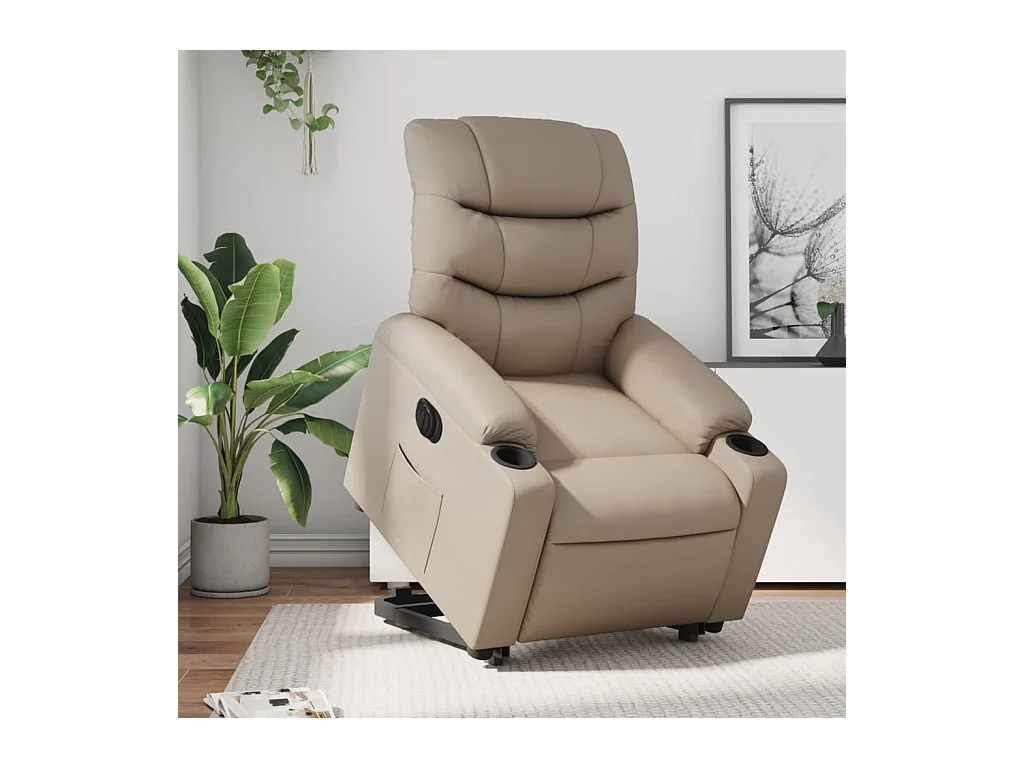 Fauteuil inclinable électrique cappuccino similicuir