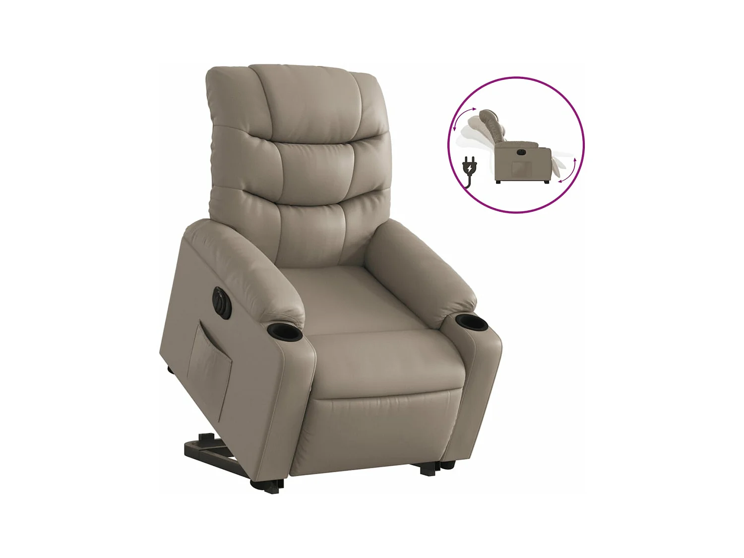 Fauteuil inclinable électrique cappuccino similicuir