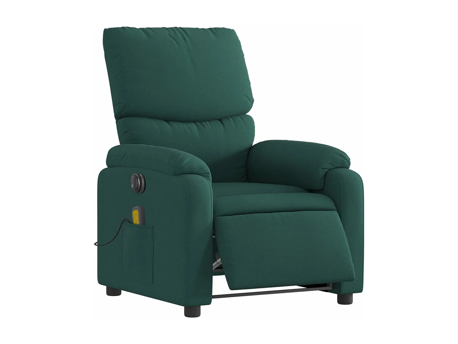 Fauteuil de massage inclinable électrique Vert foncé Tissu
