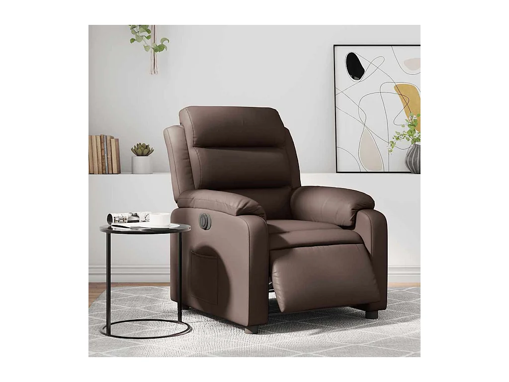Fauteuil inclinable électrique Marron Similicuir