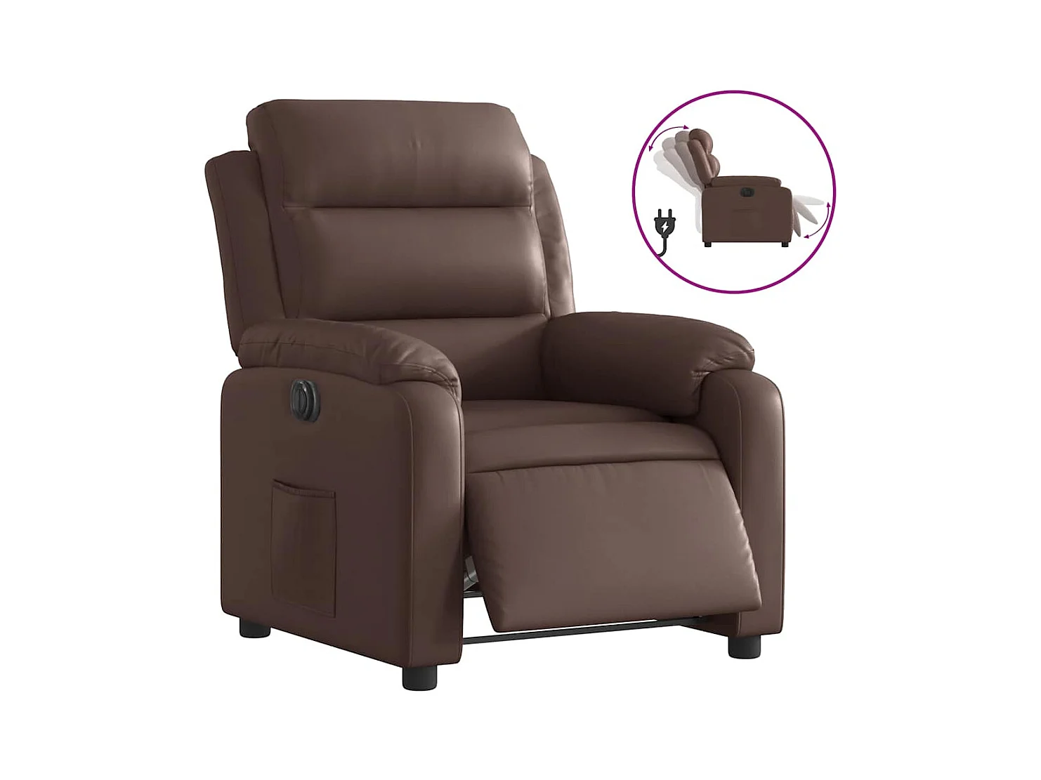 Fauteuil inclinable électrique Marron Similicuir