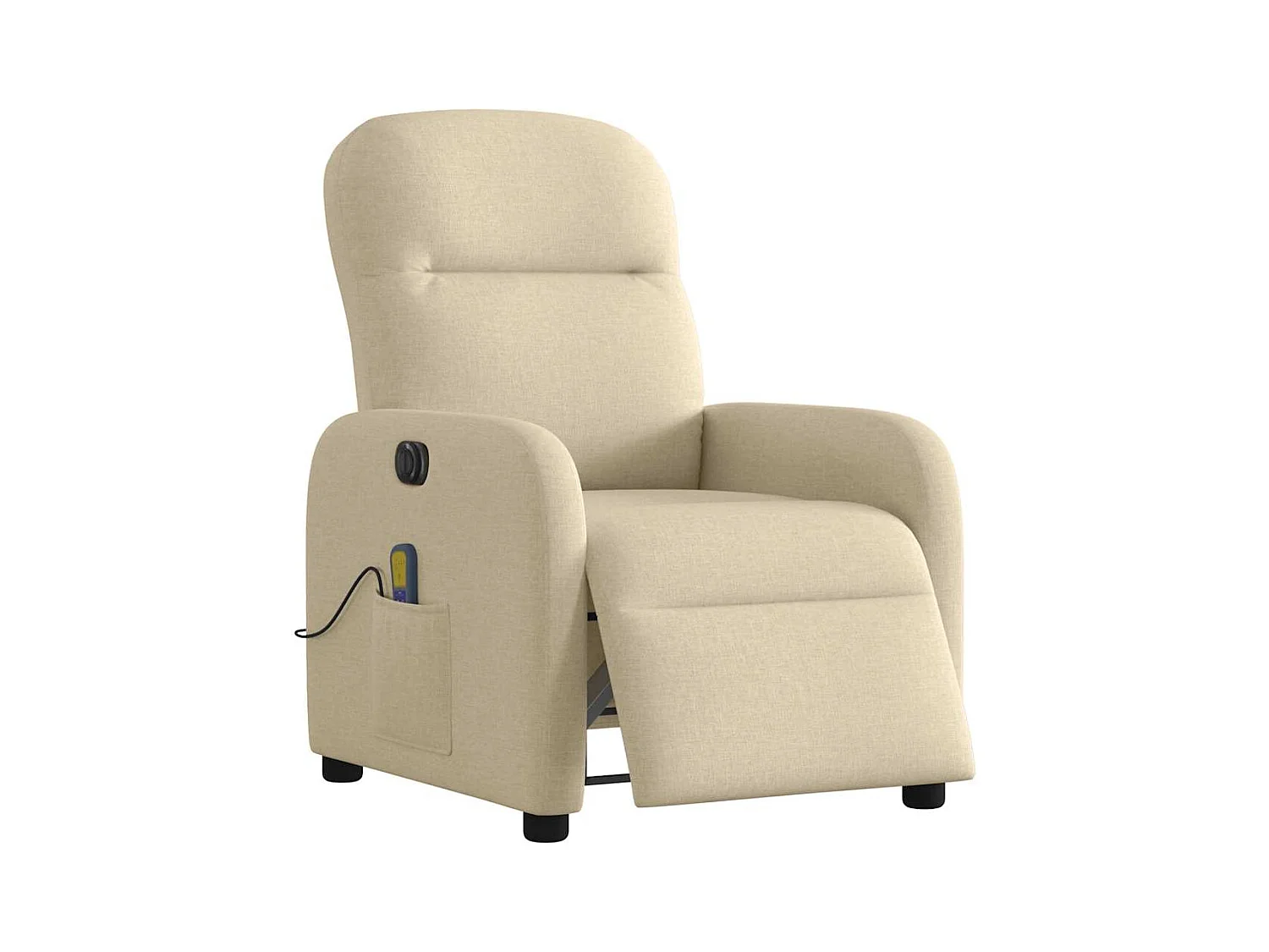 Fauteuil inclinable de massage électrique crème tissu