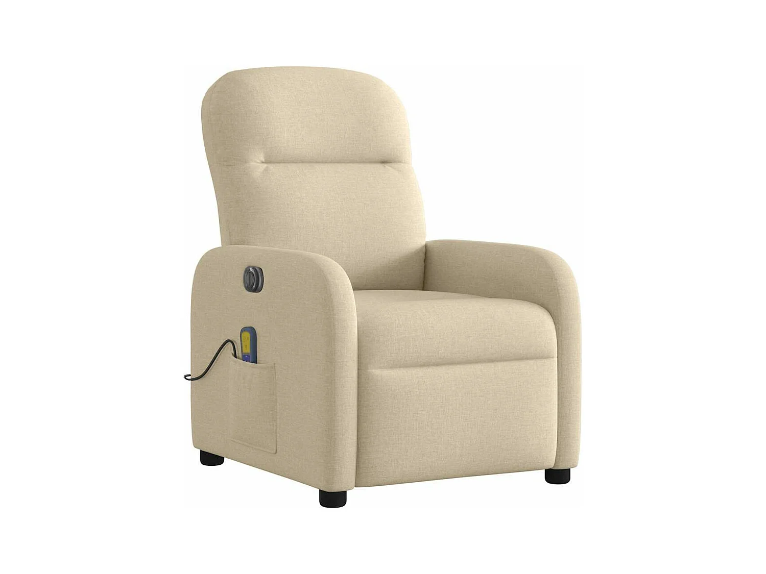 Fauteuil inclinable de massage électrique crème tissu