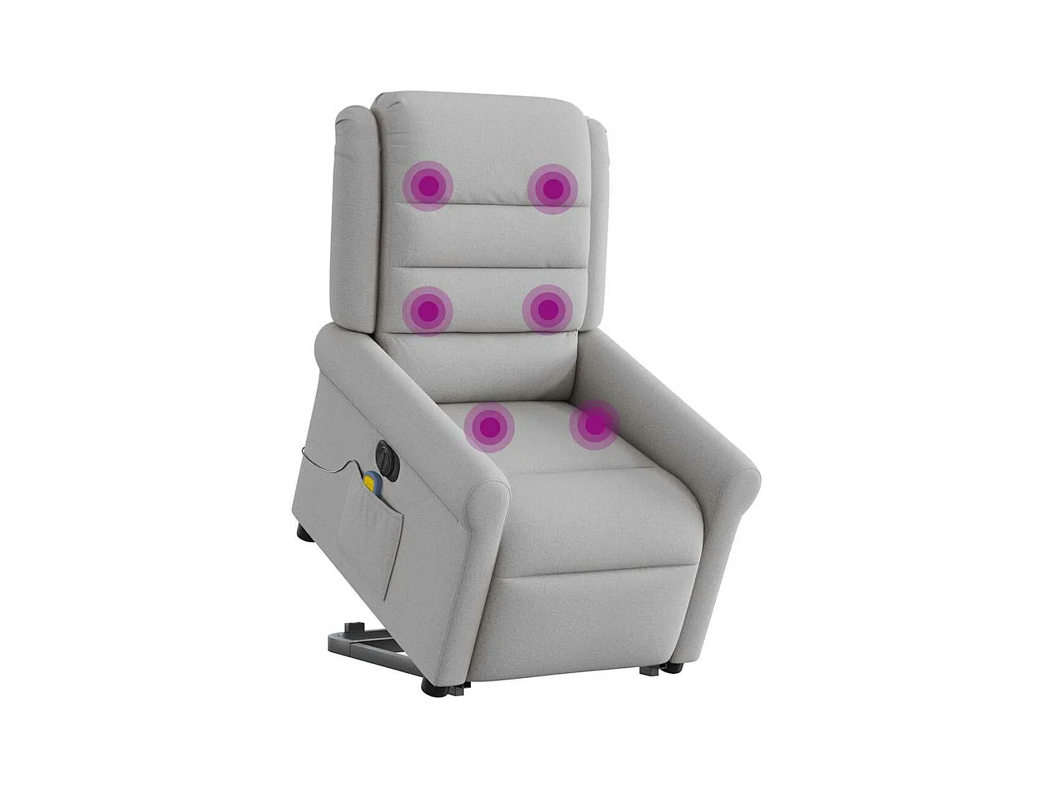 Poltrona reclinabile elettrica per massaggio in tessuto grigio nuvola