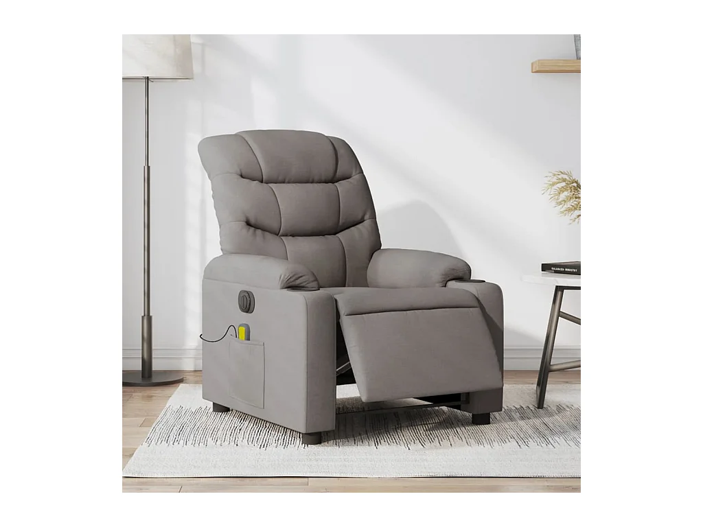 Fauteuil de massage inclinable électrique Taupe Tissu