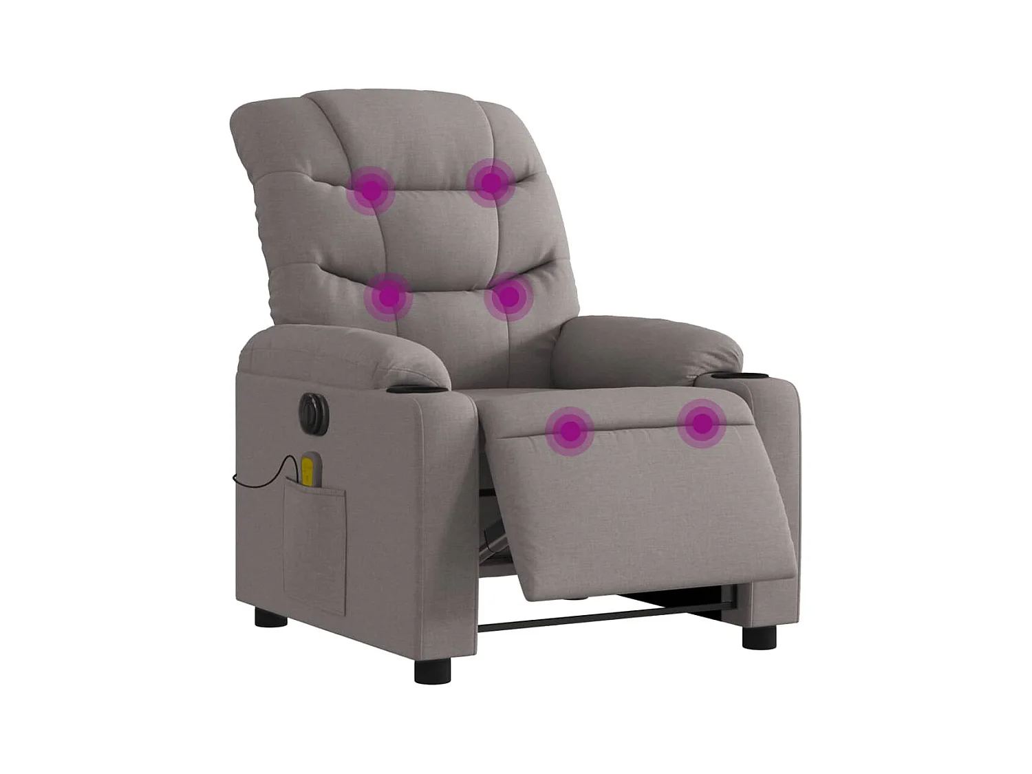 Fauteuil de massage inclinable électrique Taupe Tissu