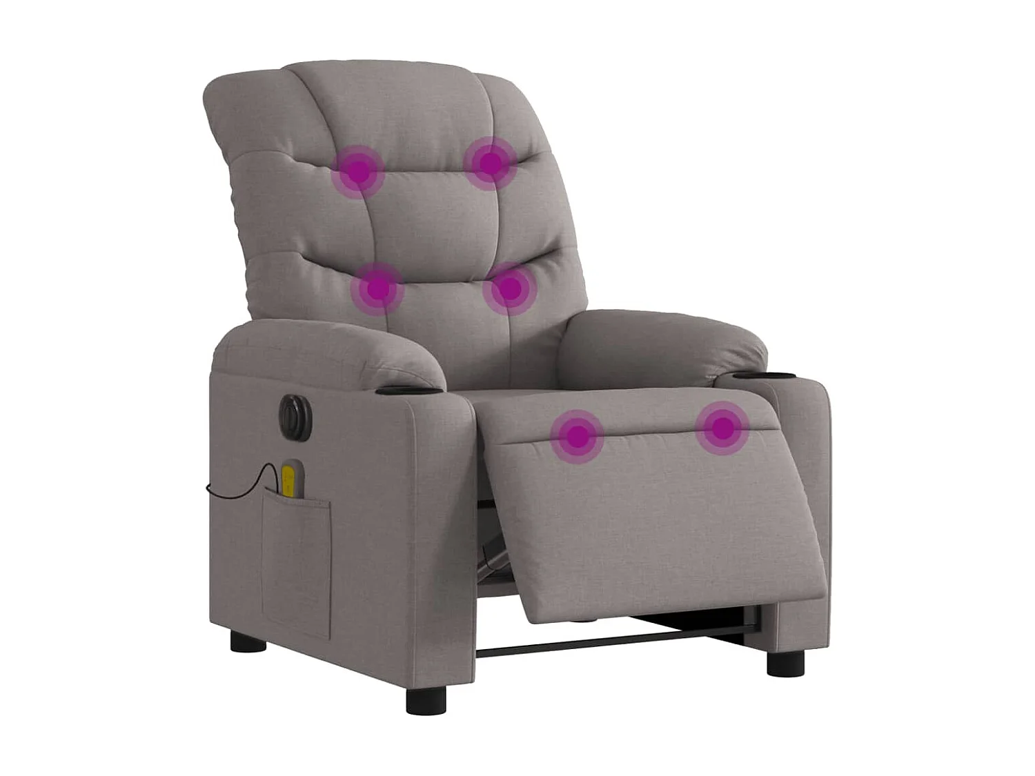 Fauteuil de massage inclinable électrique Taupe Tissu