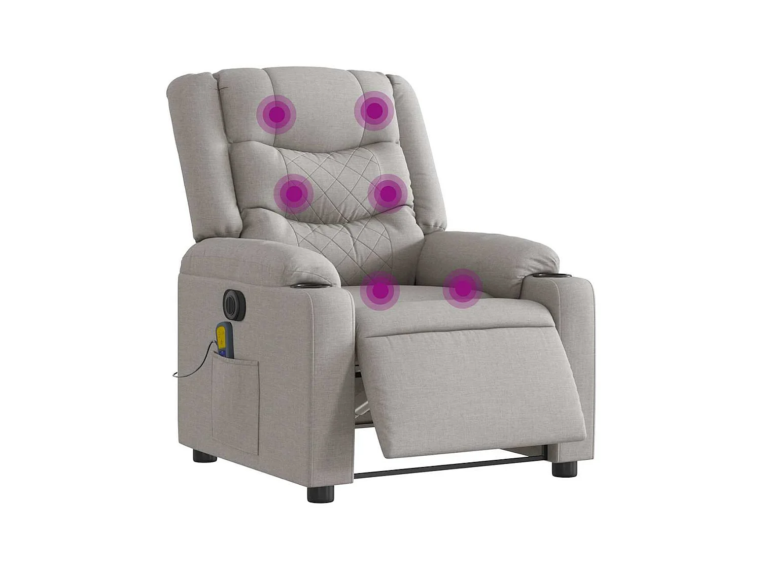 Elektrischer verstellbarer Massagesessel, Stoff in Wolkengrau