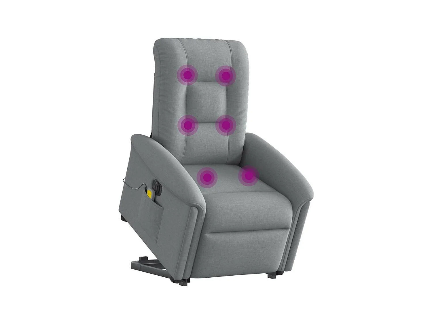 Fauteuil inclinable de massage électrique Gris clair Tissu