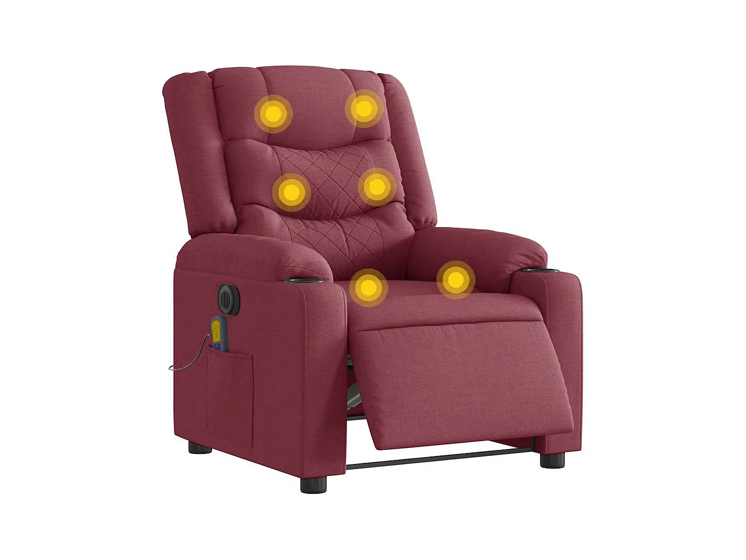 Fauteuil de massage inclinable électrique Rouge bordeaux Tissu
