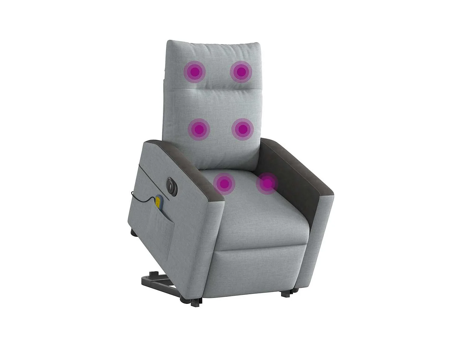 Fauteuil inclinable de massage électrique Gris clair Tissu