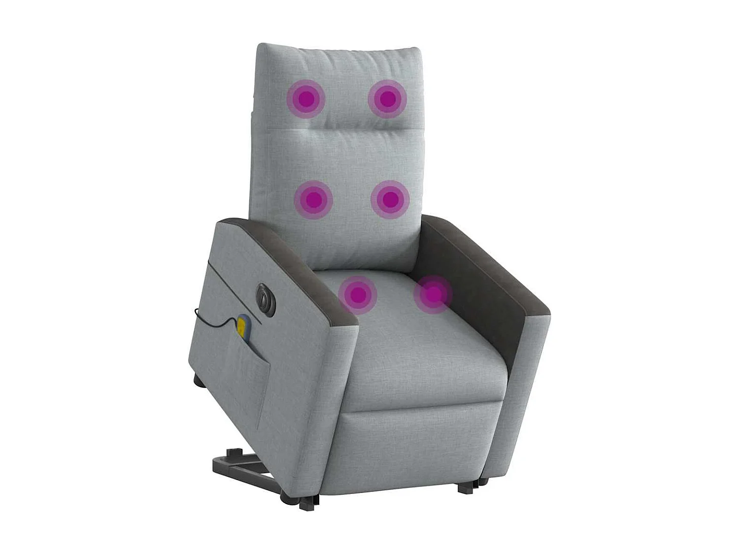 Elektrische massagestoel lichtgrijze stof