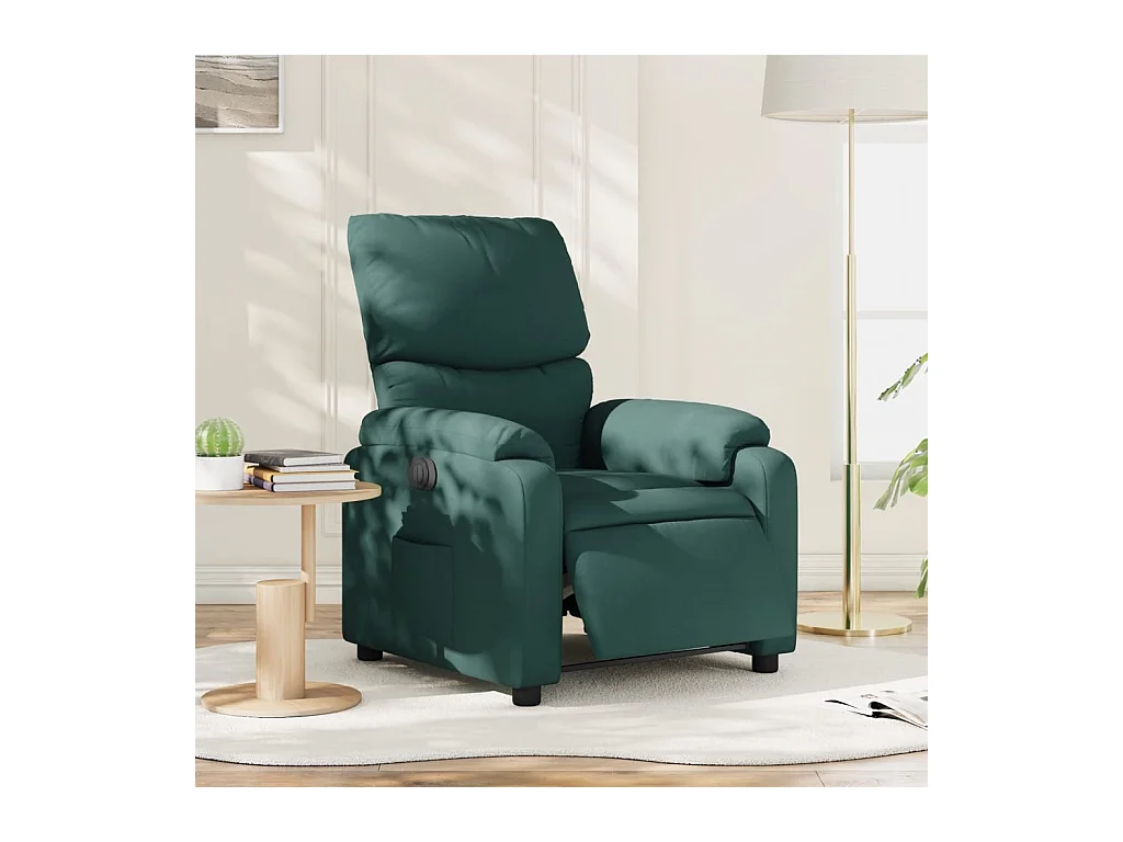 Fauteuil inclinable électrique Vert foncé Tissu