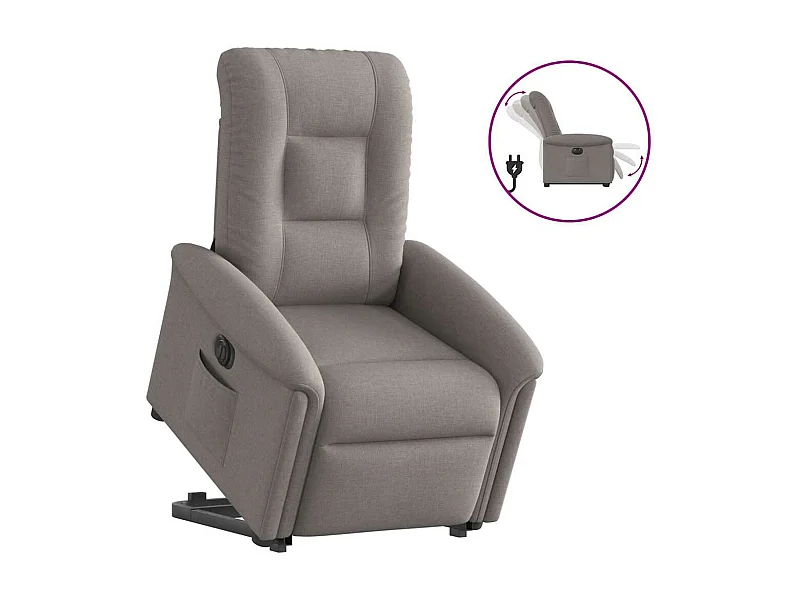 Elektrische relaxfauteuil taupe stof
