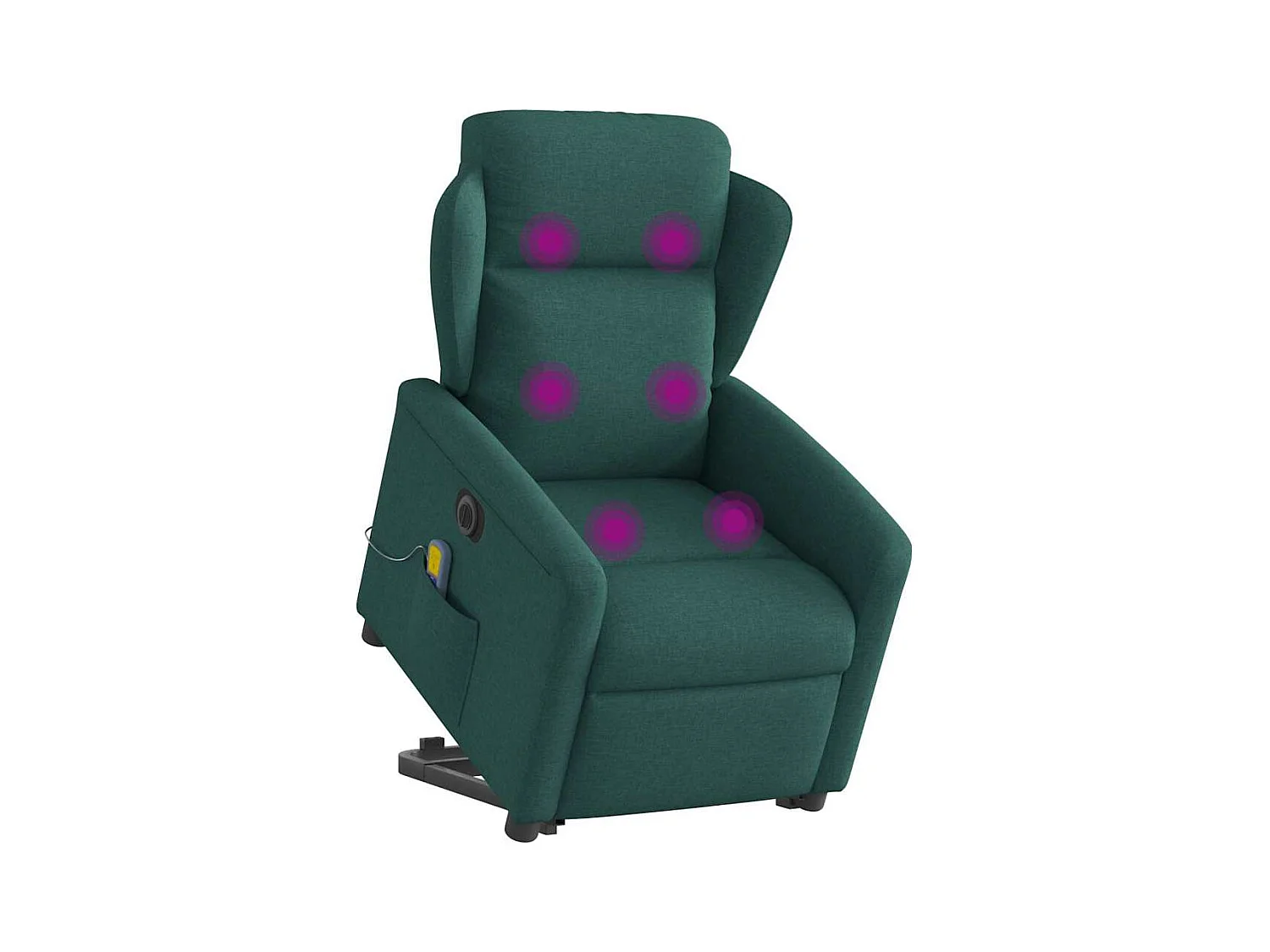 Sillón reclinable de masaje eléctrico de tela verde oscuro