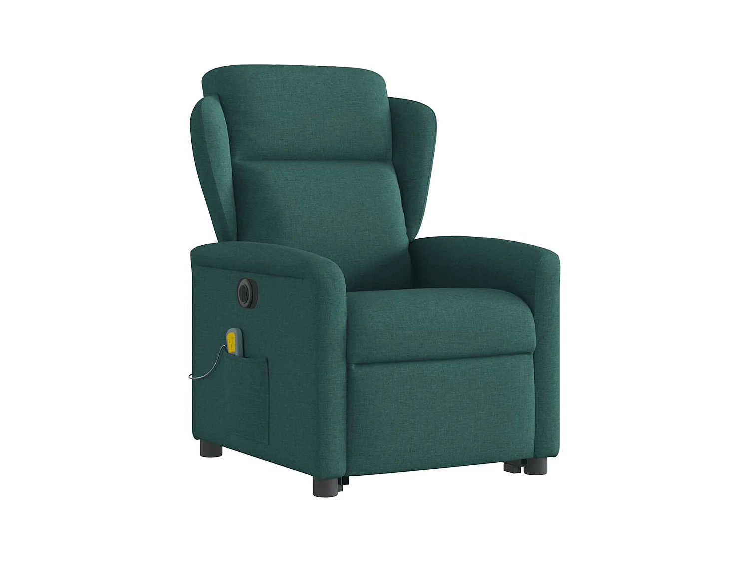 Sillón reclinable de masaje eléctrico de tela verde oscuro