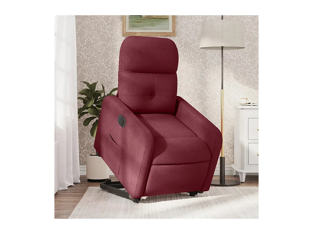 Fauteuil inclinable électrique rouge bordeaux tissu