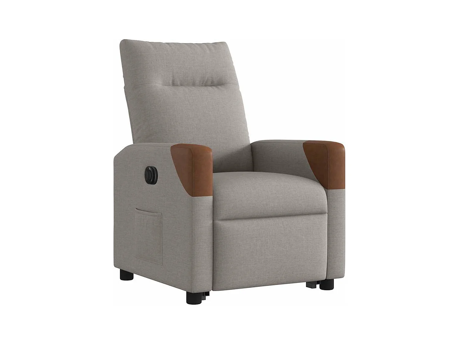 Poltrona reclinabile elettrica in tessuto color talpa