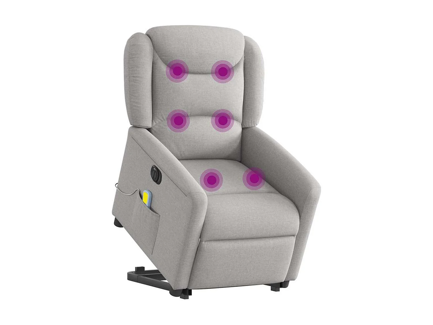 Fauteuil inclinable de massage électrique gris nuage tissu