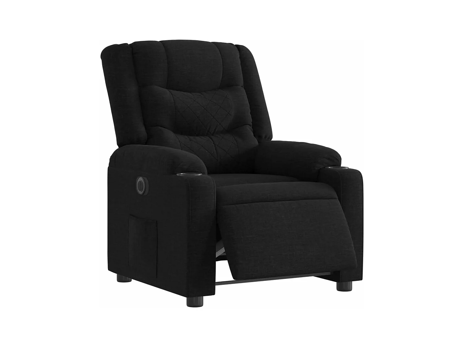 Fauteuil inclinable électrique Noir Tissu