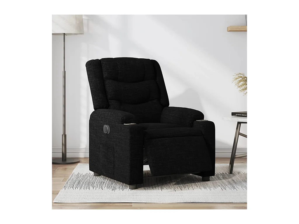 Fauteuil inclinable électrique Noir Tissu