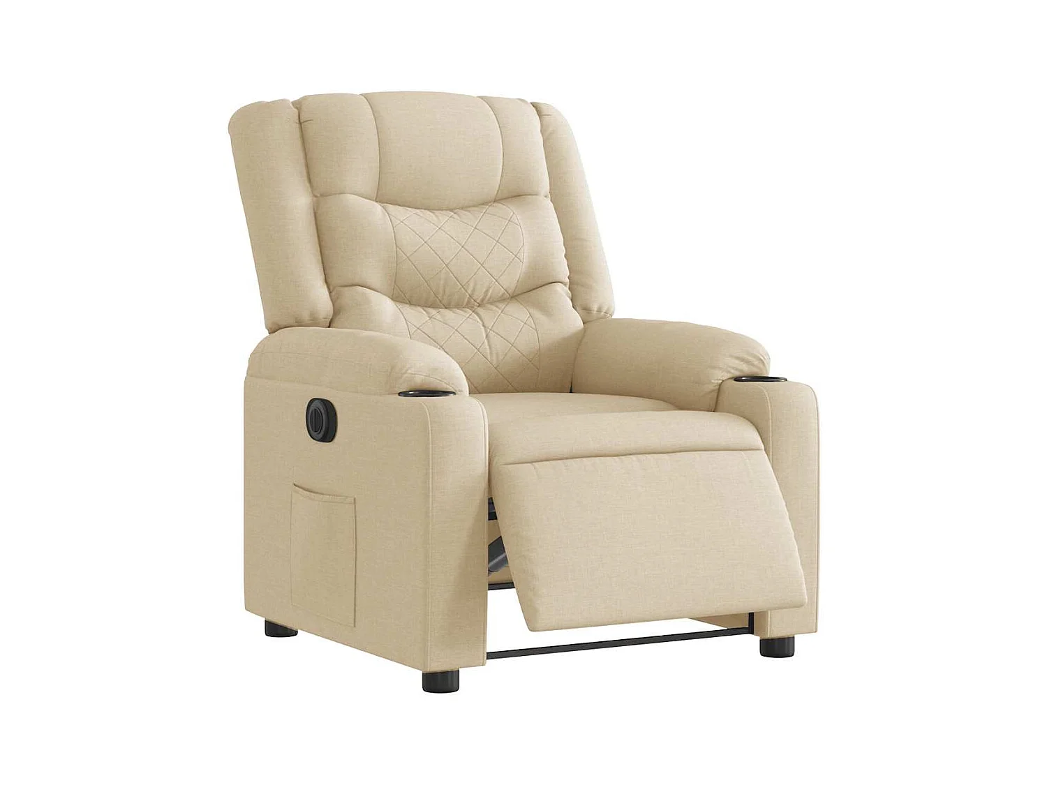 Fauteuil inclinable électrique Crème Tissu