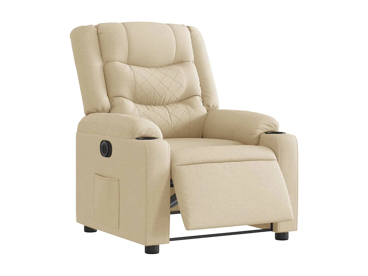 Fauteuil inclinable électrique Crème Tissu