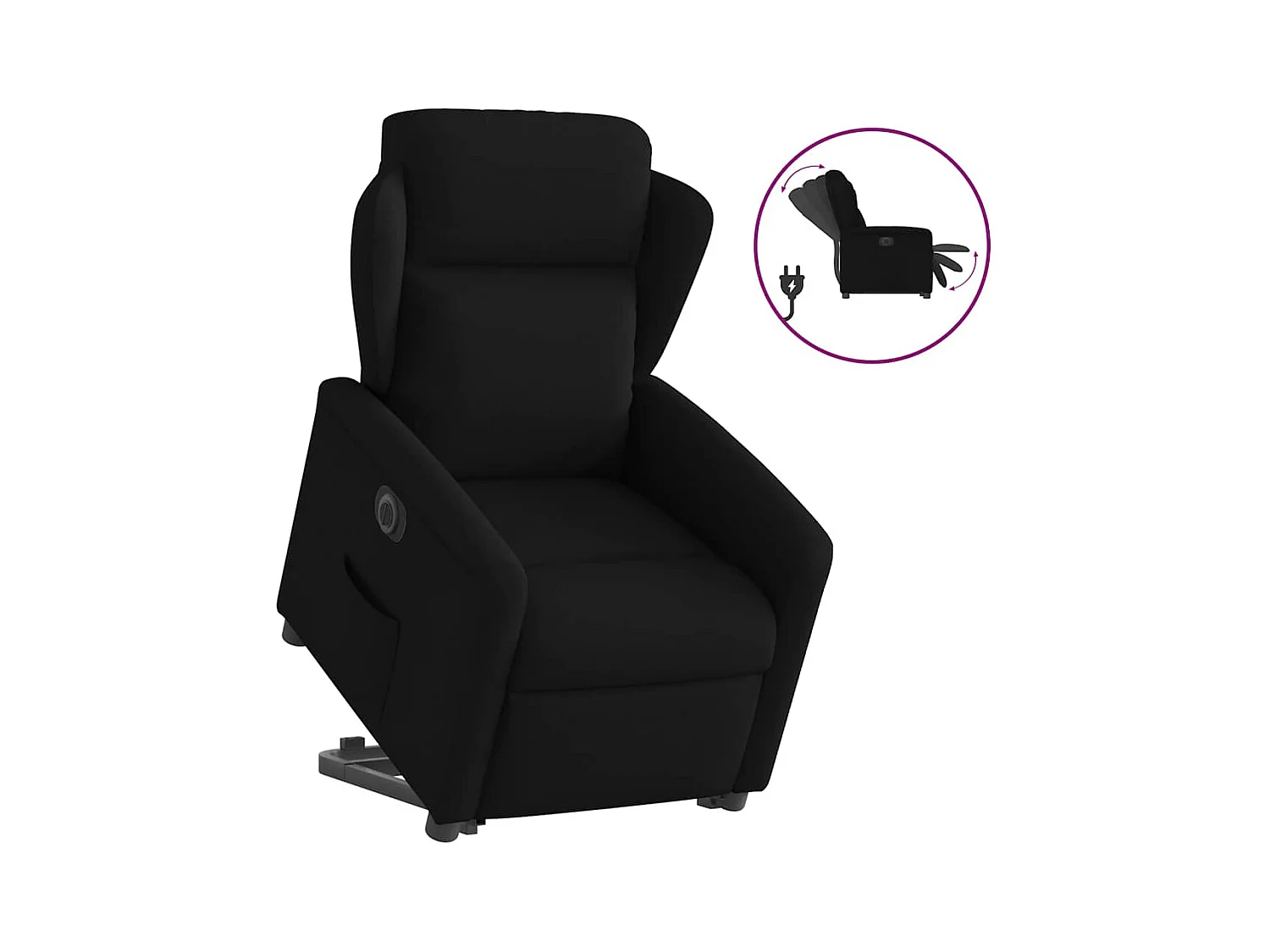 Fauteuil inclinable électrique noir tissu