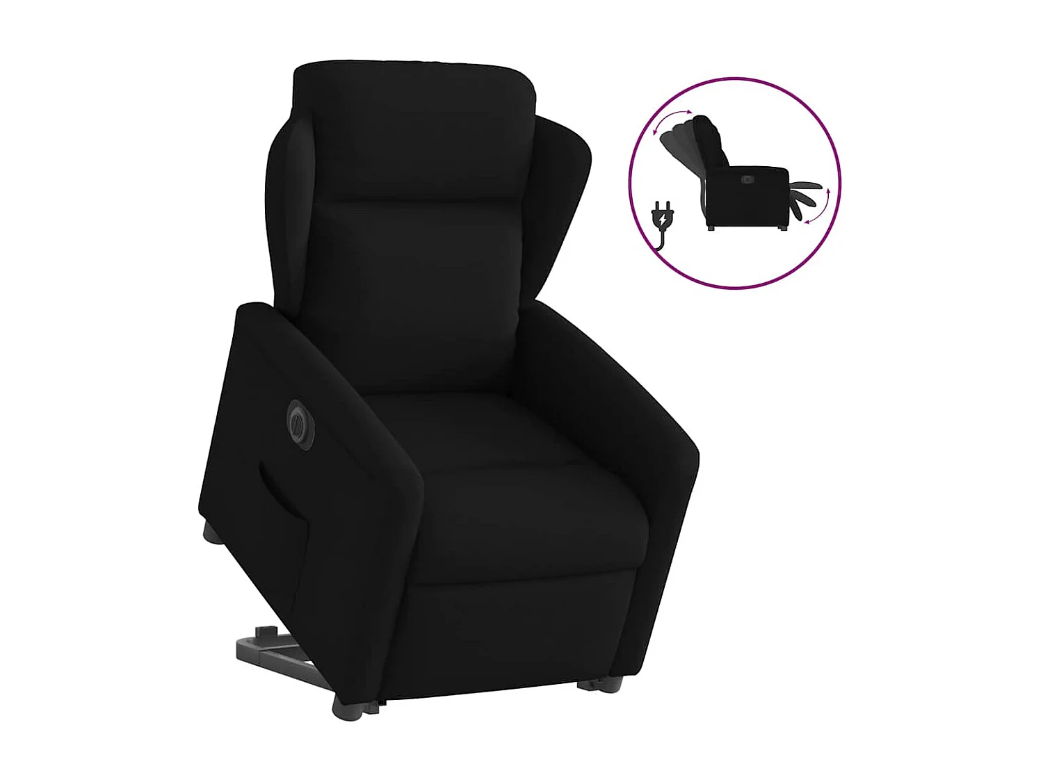 Fauteuil inclinable électrique noir tissu