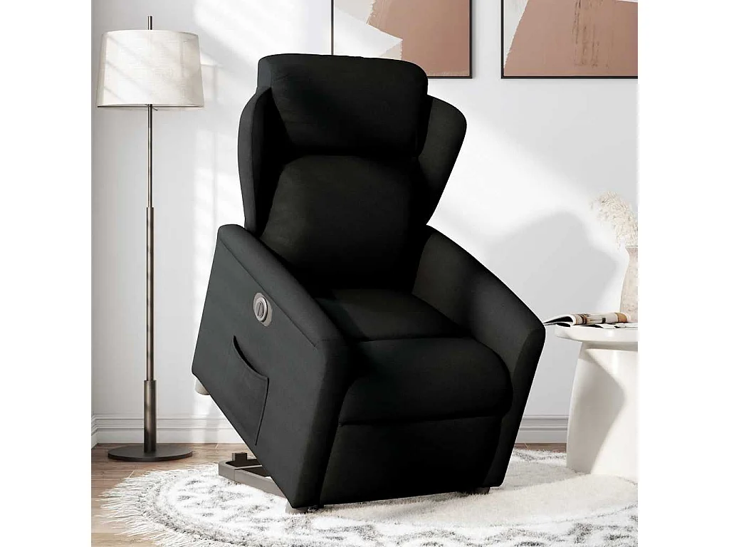 Fauteuil inclinable électrique noir tissu