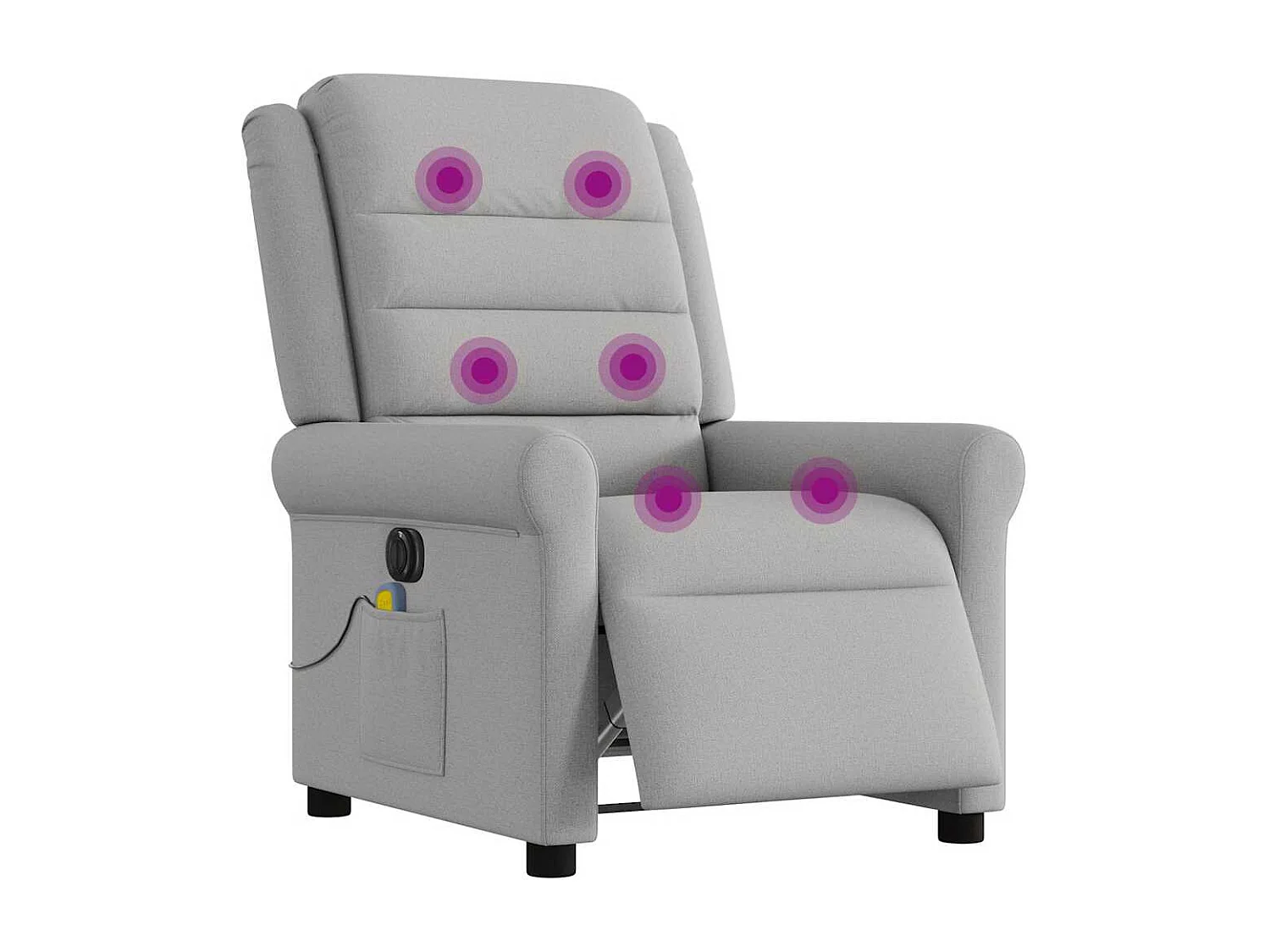 Fauteuil de massage inclinable électrique gris nuage tissu