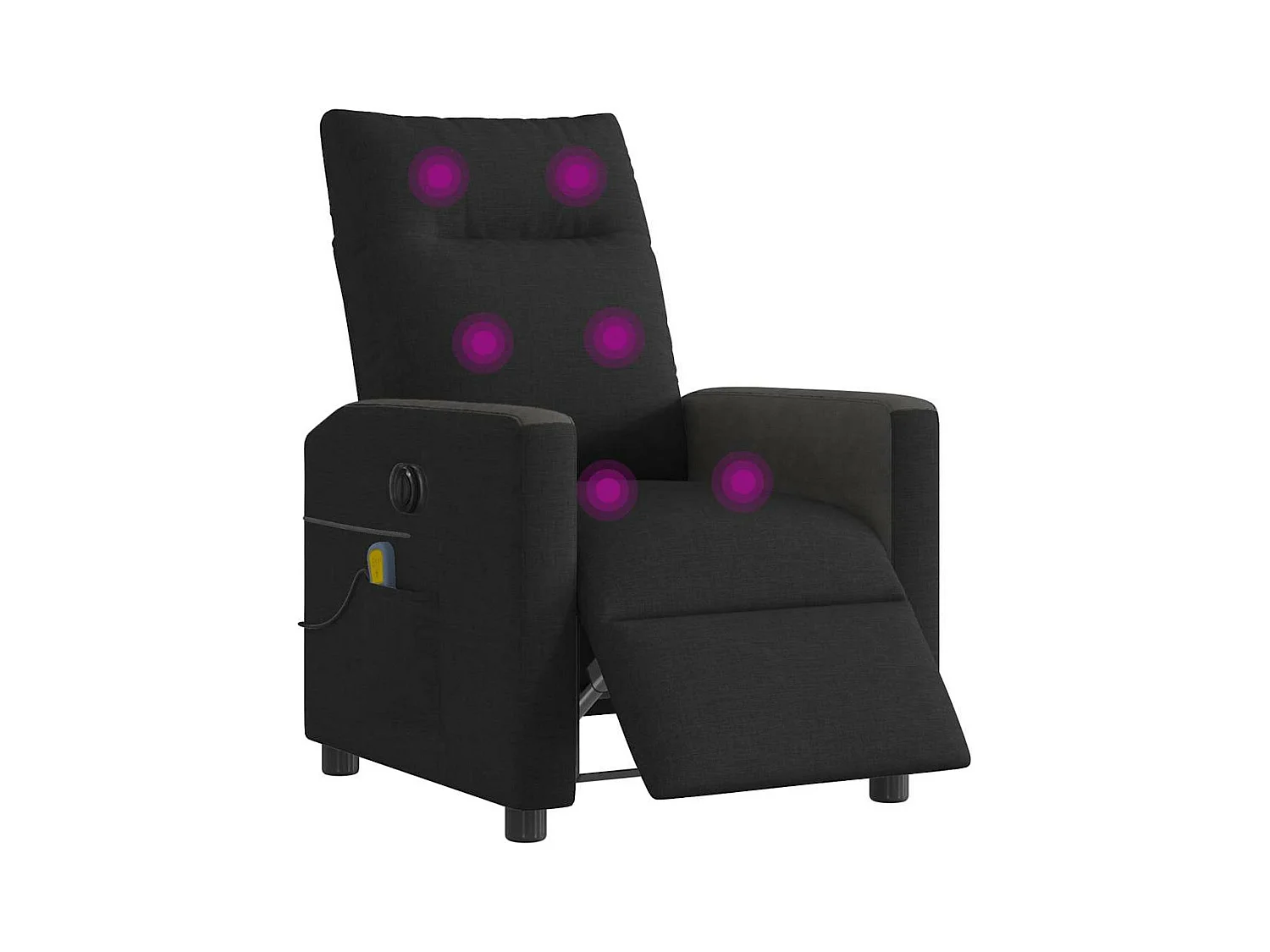 Fauteuil de massage inclinable électrique Noir Tissu
