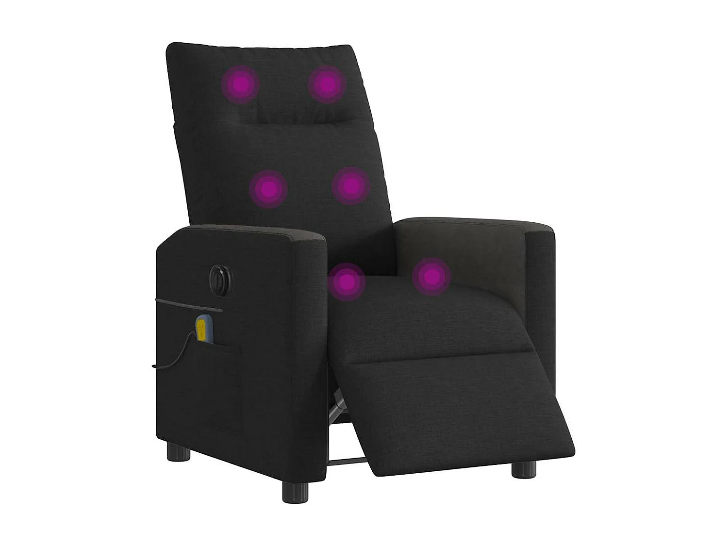 Fauteuil de massage inclinable électrique Noir Tissu