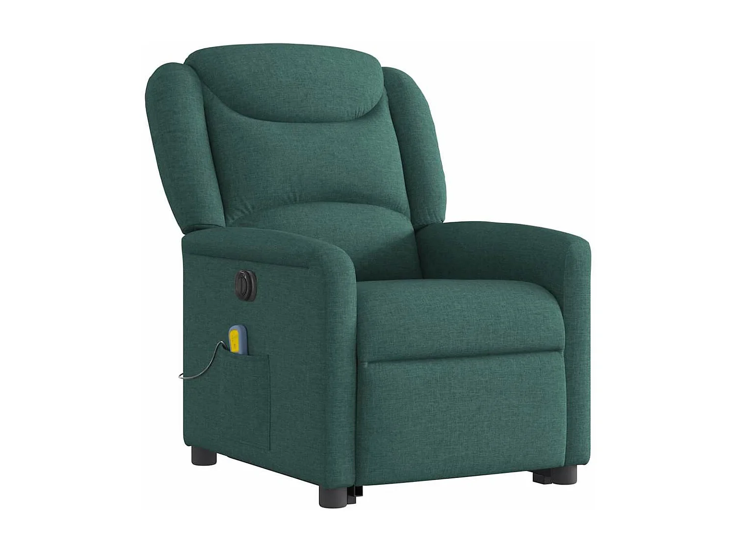 Fauteuil inclinable de massage électrique Vert foncé Tissu