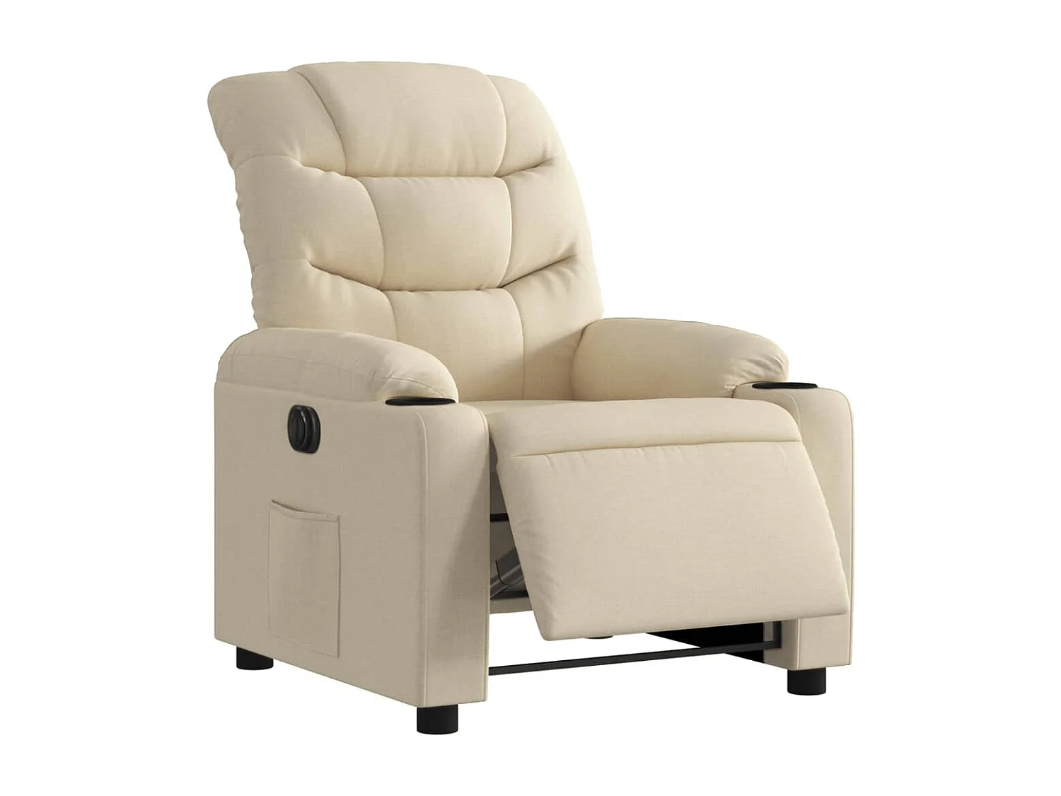 Fauteuil inclinable électrique Crème Tissu