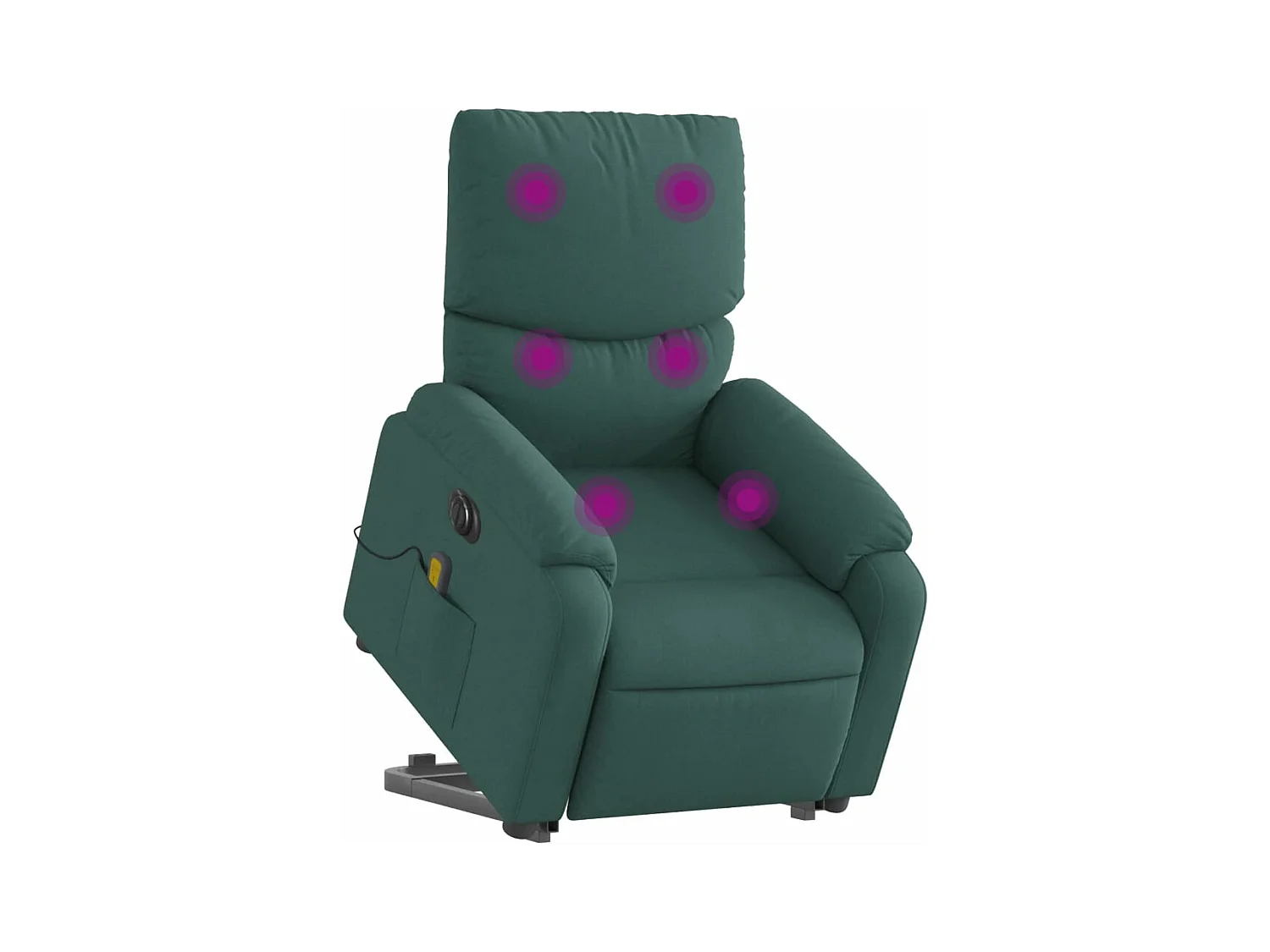 Fauteuil inclinable de massage électrique Vert foncé Tissu