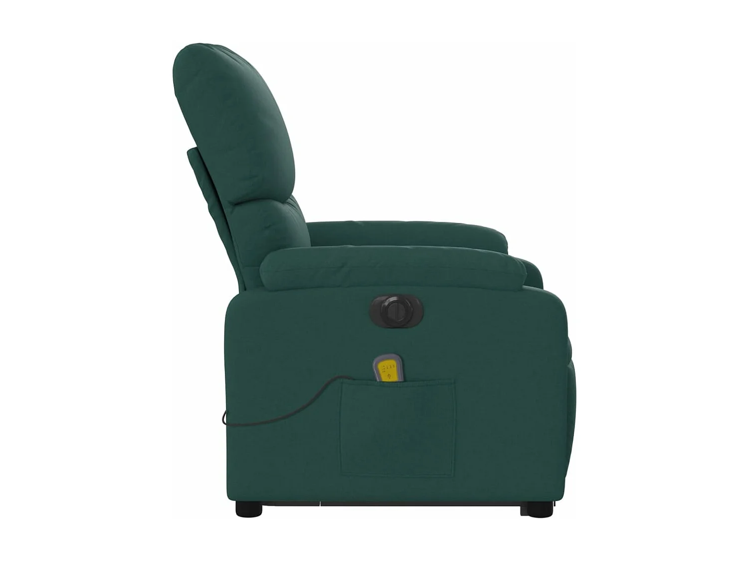 Fauteuil inclinable de massage électrique Vert foncé Tissu