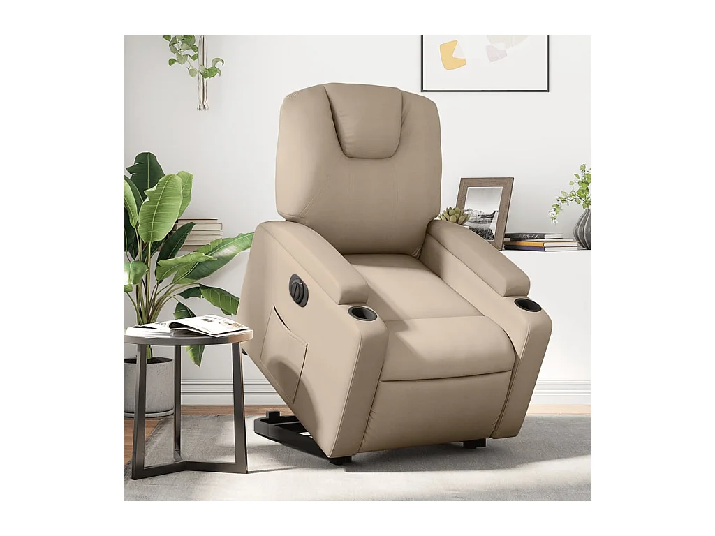 Fauteuil inclinable électrique cappuccino similicuir