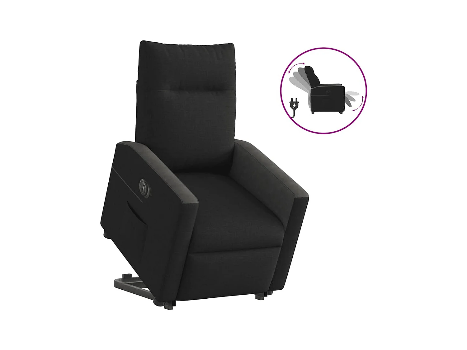 Fauteuil inclinable électrique noir tissu