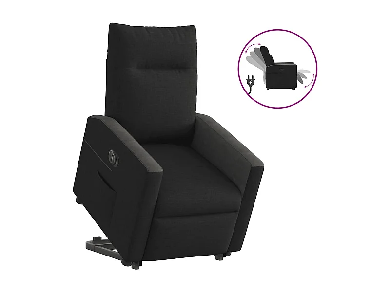 Fauteuil inclinable électrique noir tissu