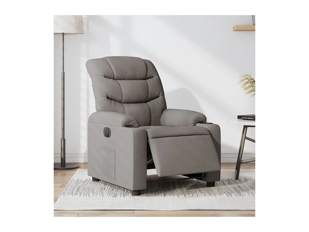 Fauteuil inclinable électrique Taupe Tissu