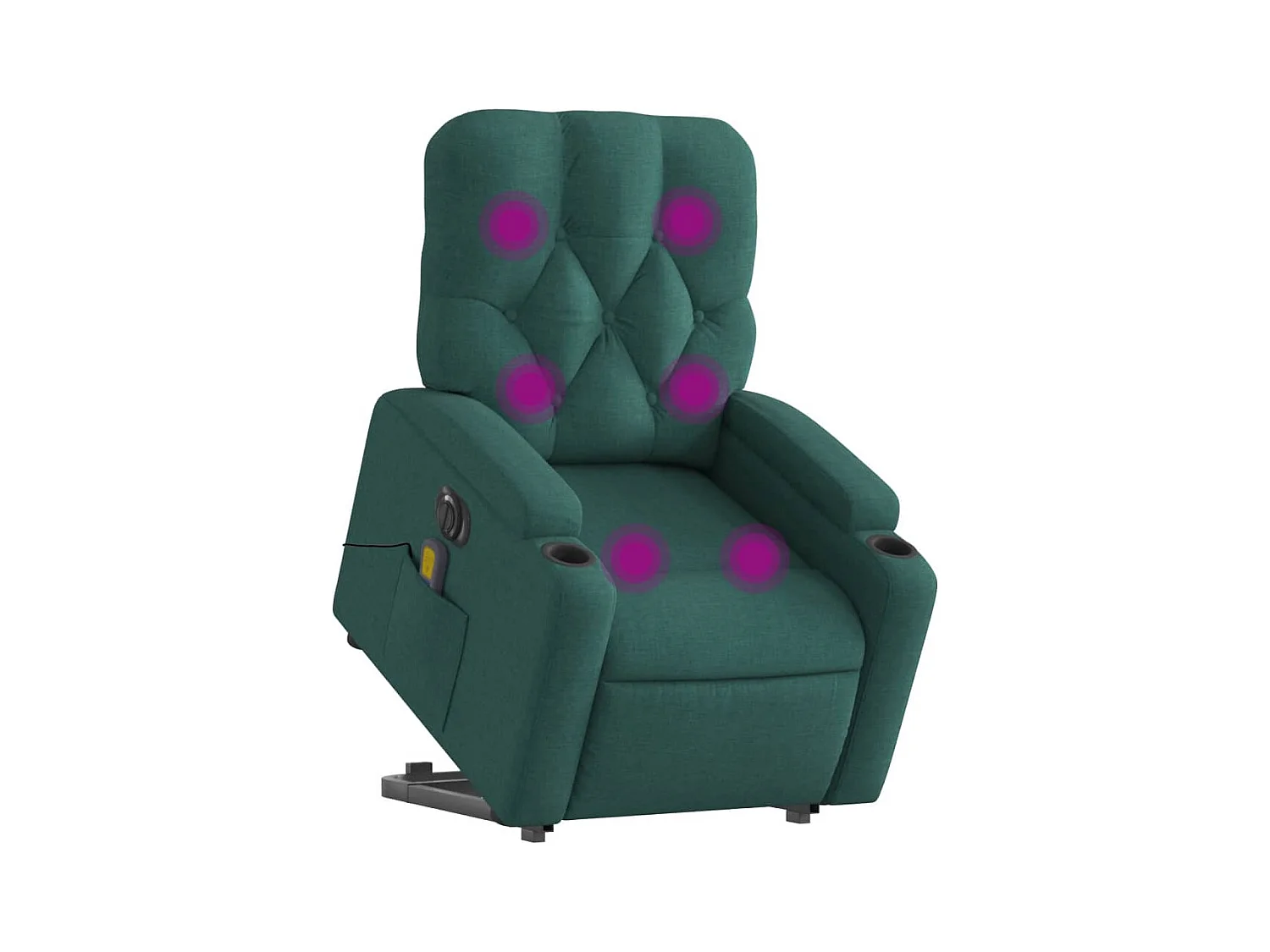 Fauteuil inclinable de massage électrique Vert foncé Tissu