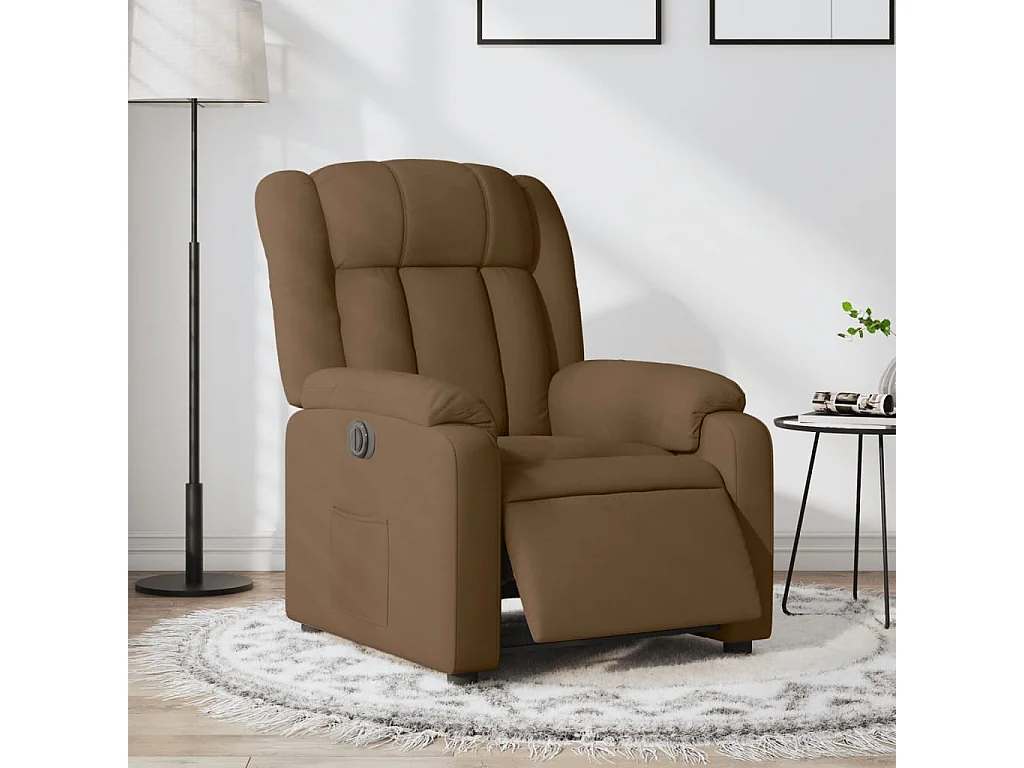 Fauteuil inclinable électrique Marron Tissu